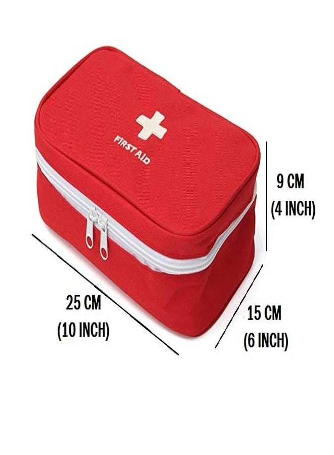 Luxula Mini First Aid Kit Travel Pouch Medicine Storage Organizer Bag with Handle for Indoor Outdoor Picnic Travel Home Office (1 Pc) (Red) - Image 5